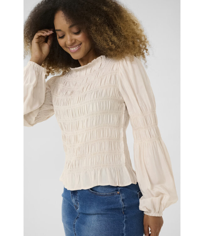 Cream Henva Blouse - Ancient Scroll