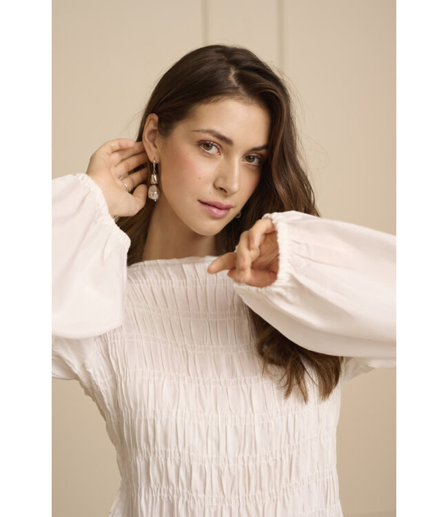 Cream Henva Blouse - Ancient Scroll