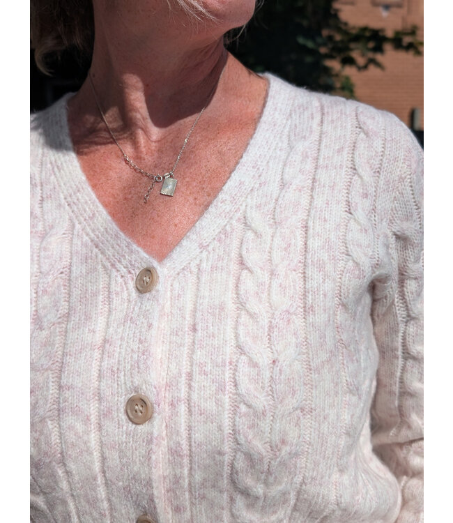 Point Zero Cableknit v-neck Cardigan - Sand