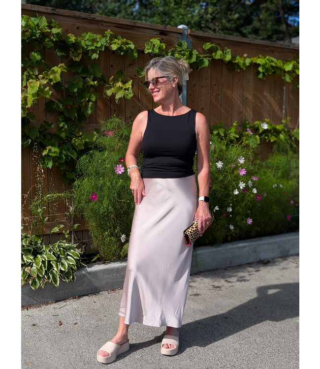 Point Zero Silky Maxi Skirt - Champagne