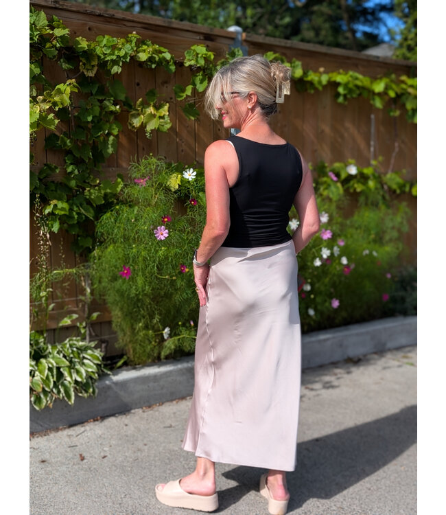 Point Zero Silky Maxi Skirt - Champagne