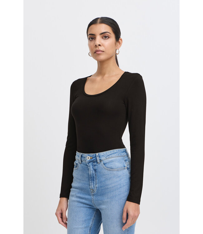 ICHI IHZola Plain Long Sleeve - Black