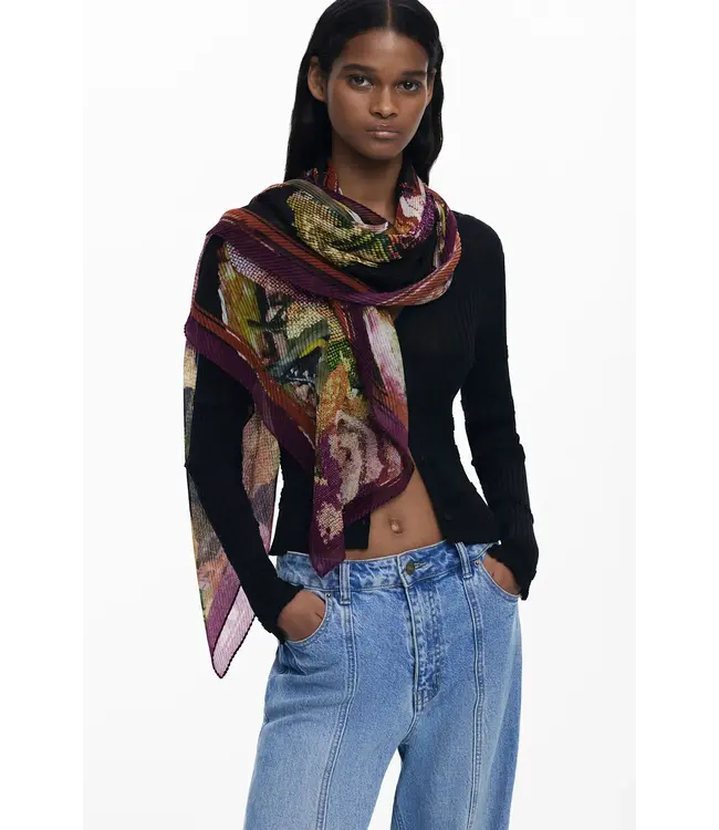 Desigual Antique Floral Print Scarf