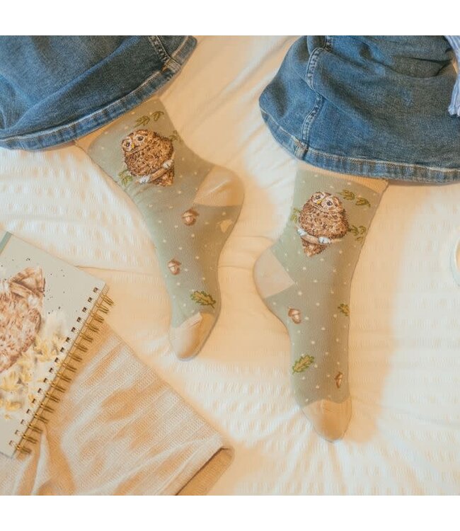 Wrendale Designs Animal Crew Socks - Owl