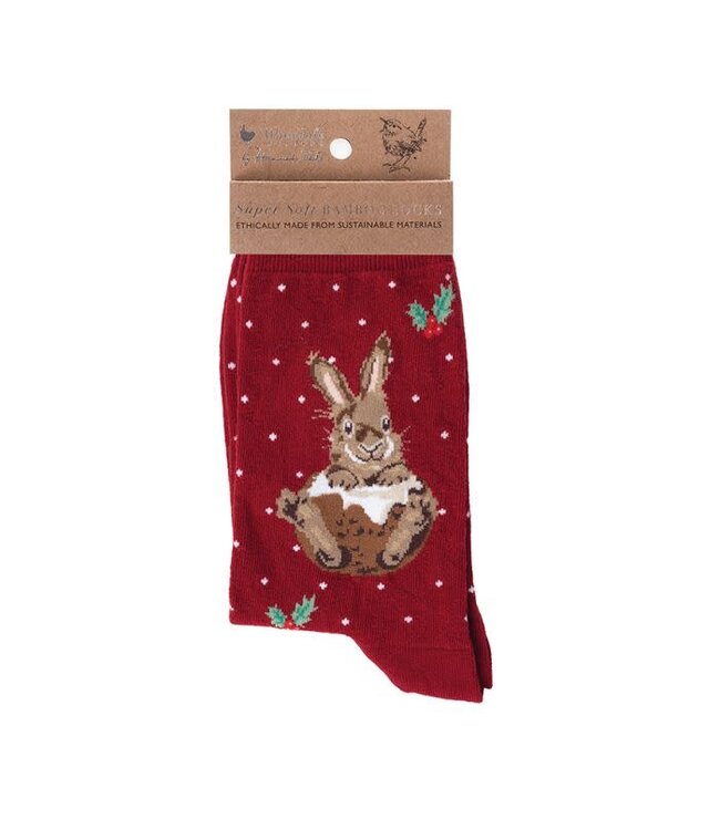 Wrendale Designs Animal Crew Socks - Christmas Rabbit
