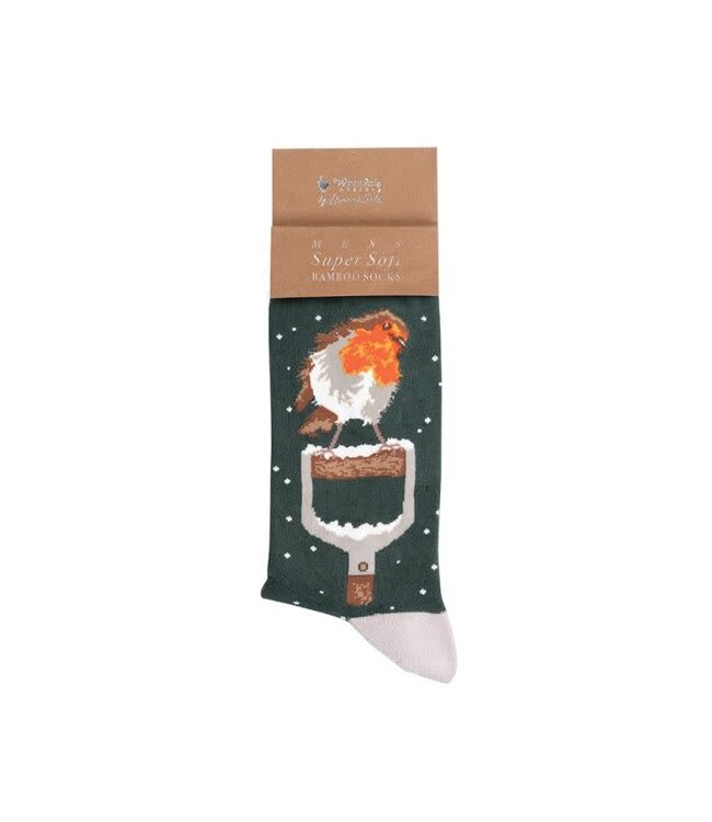 Wrendale Designs Animal Crew Socks - Christmas Robin