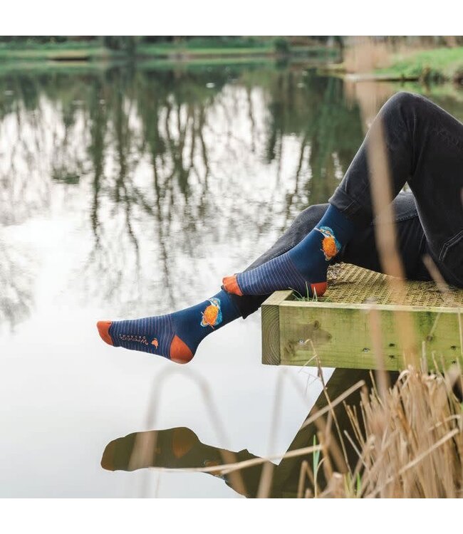 Wrendale Designs Animal Crew Socks - Riverband Kingfisher