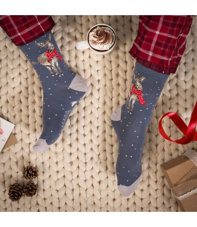 Wrendale Designs Animal Crew Socks - Christmas Donkey