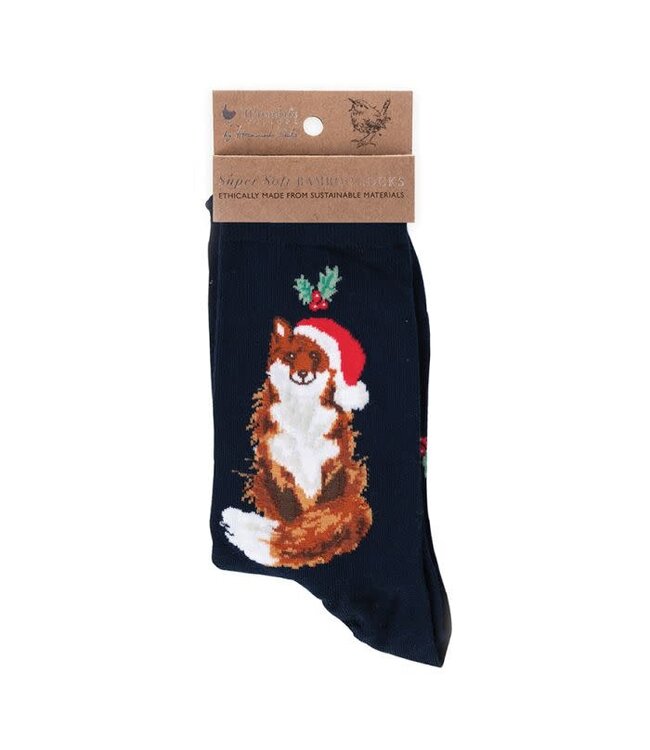 Wrendale Designs Animal Crew Socks - Christmas Fox