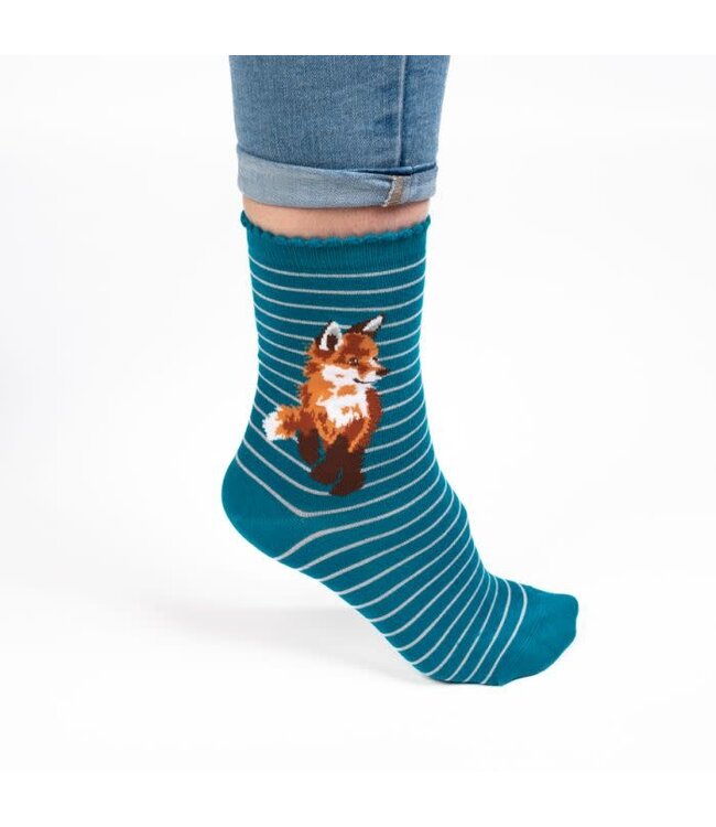 Wrendale Designs Animal Crew Socks - Fox