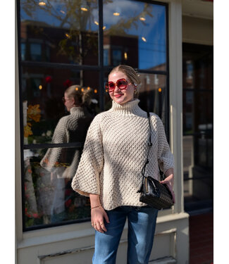 3/4 Sleeve Knit Sweater - Ivory