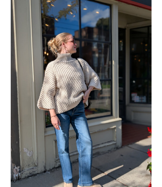 3/4 Sleeve Knit Sweater - Ivory