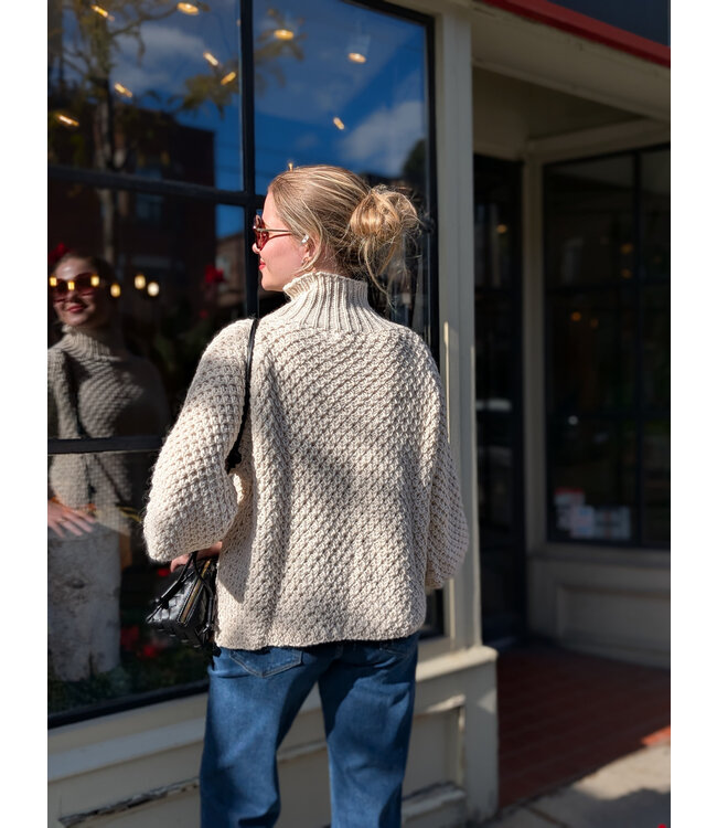 3/4 Sleeve Knit Sweater - Ivory