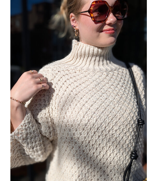 3/4 Sleeve Knit Sweater - Ivory