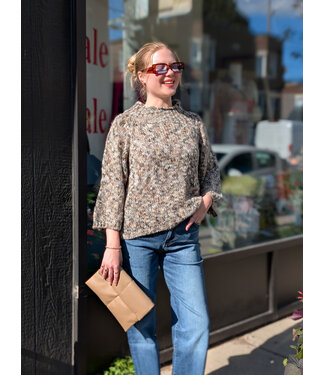 3/4 Sleeve Knit Sweater - Taupe