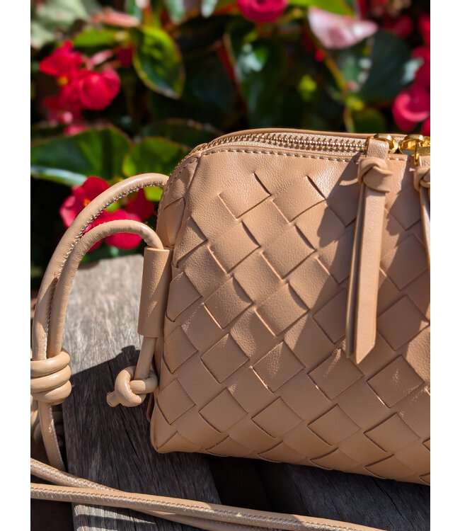 Woven Crossbody Purse - Sand