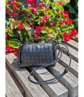 Woven Crossbody Purse - Black