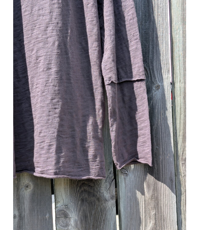 Mododoc Long Sleeve V-Neck Tunic - Washed Ebony