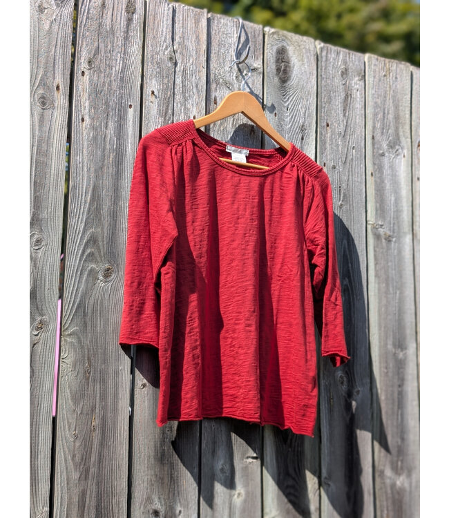 Mododoc 3/4 Sleeve Waffle Crew Tee - Spiced Cider