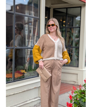 Astrid Knit Cardigan - Tabac Combo