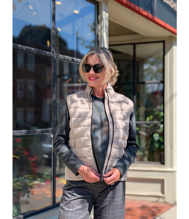 B. Young ByBerta Light Puffer Vest - String