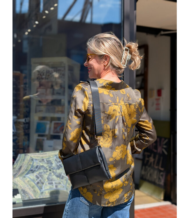 Astrid Floral Button-Up Blouse - Green Floral