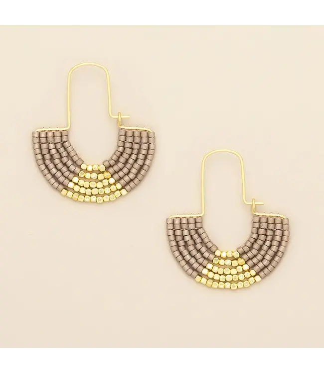Scout Chromacolor Miyuki U-Hoop Earrings - Pewter / Gold
