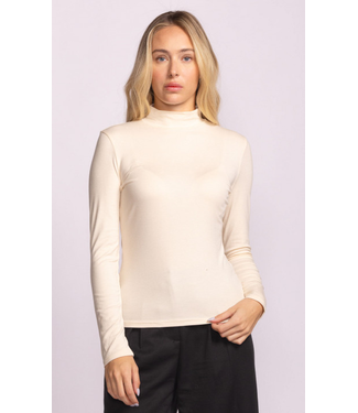 Pink Martini Vienna Mock Neck Top - Off White