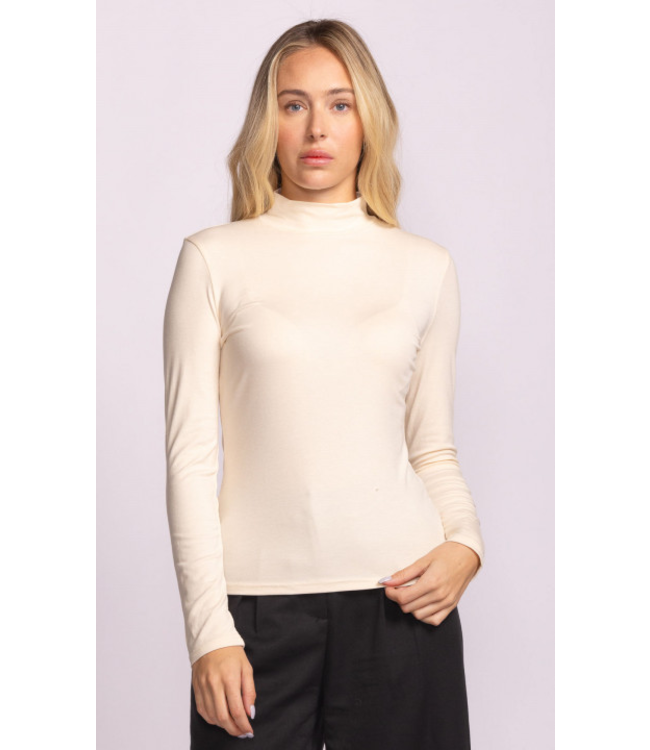 Pink Martini Vienna Mock Neck Top - Off White