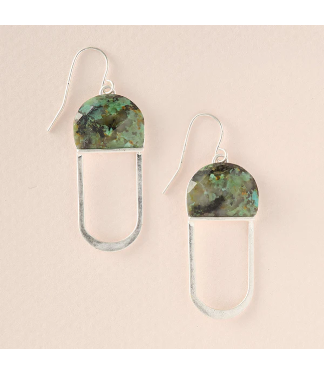 Scout Stone Chandelier Earring - African Turquois/Silver