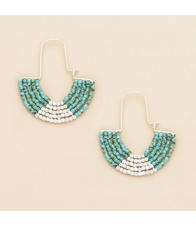 Scout Chromacolor Miyuki U-Hoop Earrings - Speckled Turquoise / Silver