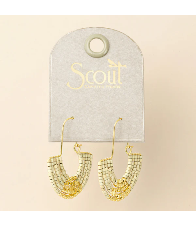 Scout Chromacolor Miyuki U-Hoop Earrings - Cream / Gold