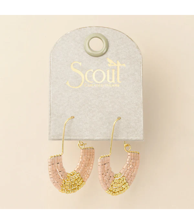 Scout Chromacolor Miyuki U-Hoop Earrings - Blush / Gold