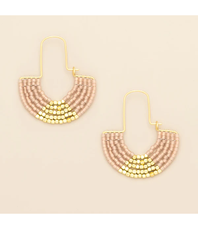 Scout Chromacolor Miyuki U-Hoop Earrings - Blush / Gold