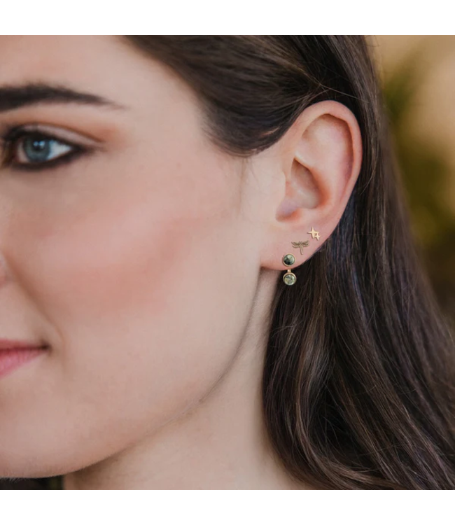 Scout Stud Trio Earring Jacket Set - Dragonfly / African Turquoise / Gold