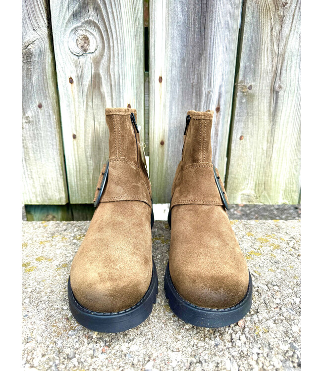 Fly London Rily Round Toe Boots - Elephant