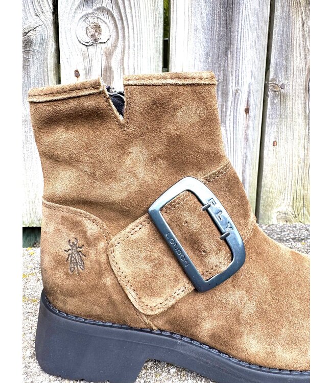 Fly London Rily Round Toe Boots - Elephant