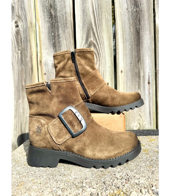 Fly London Rily Round Toe Boots - Elephant