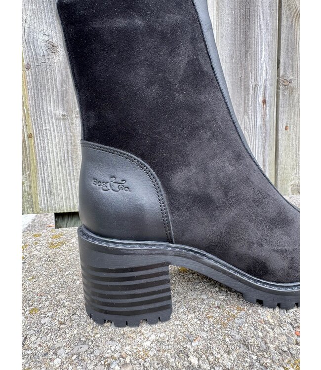 Bos&Co Ingrid Sued/Leather Booties - Black