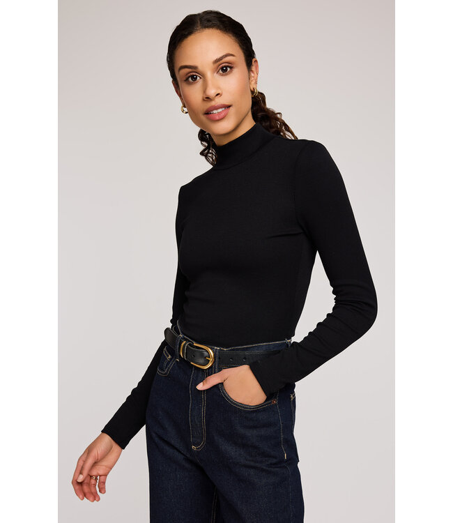 Gentle Fawn Wren Ribbed Mock Neck - Black