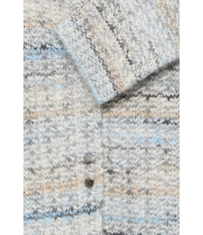 Fransa Snap Front Cardigan - Grey Multi