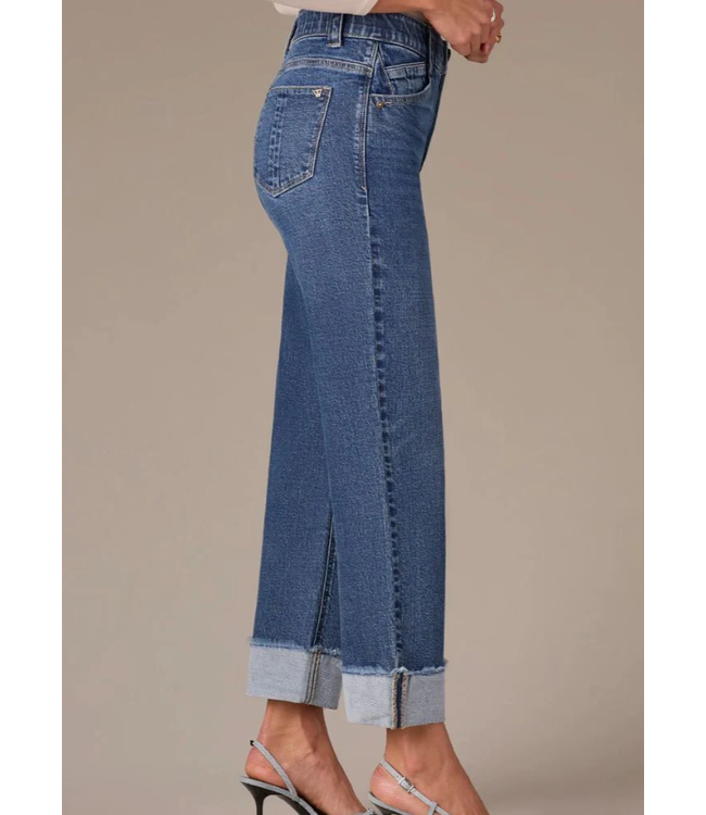 Wit & Wisdom Luxe Touch High Rise Boyfriend w/Fray Cuff - Blue