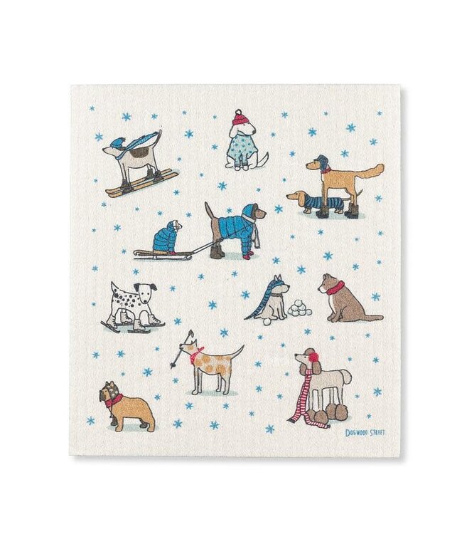 Abbott Dishcloth Single - Winter Dogs
