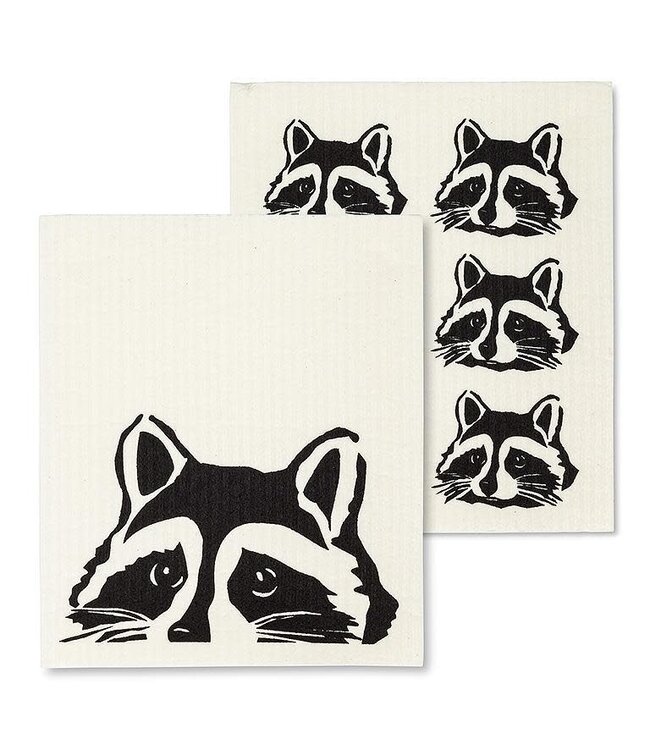 Abbott Peeking Raccoons Dishcloth