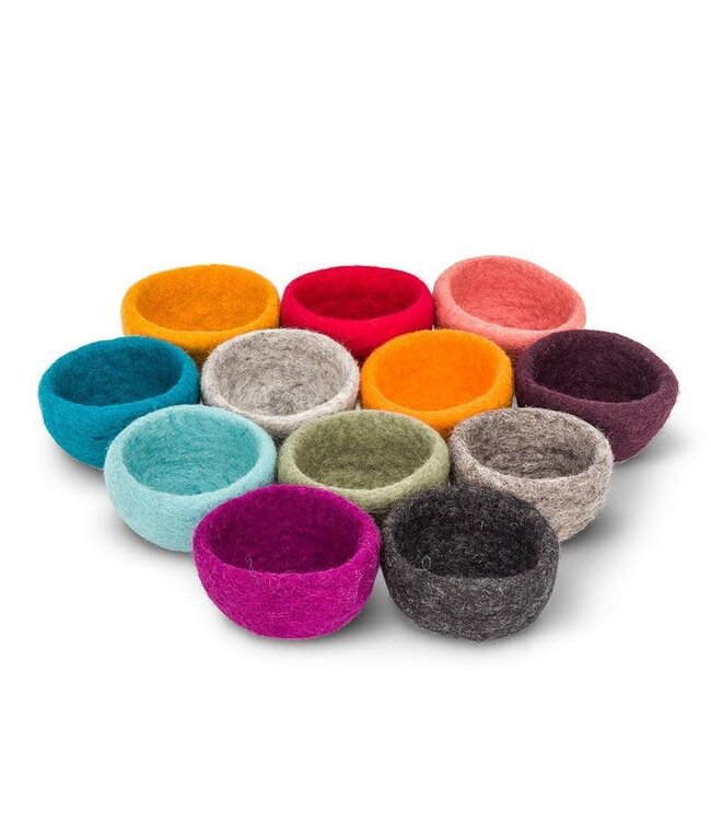 Abbott Round Felted Mini Bowls - Assorted