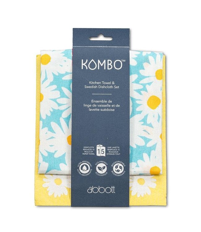 Abbott Tea Towel & Dishcloth Set - Daisies