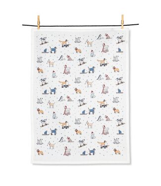 Abbott Winter Dog - Tea Towel
