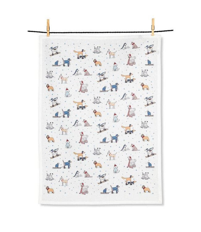 Abbott Winter Dog - Tea Towel