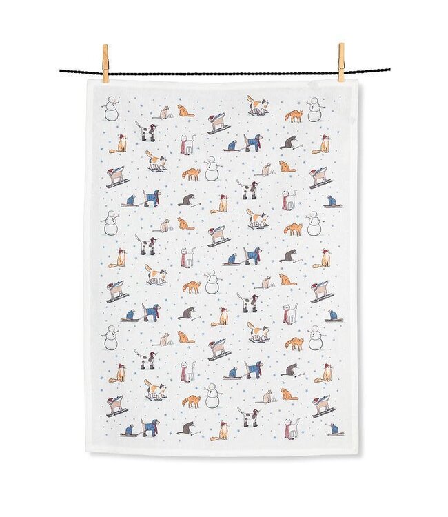 Abbott Winter Cats - Tea Towel