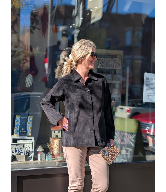 Orientique Corduroy Shacket - Black